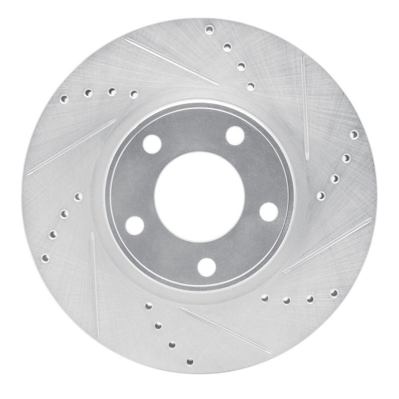 Ford Edge Brake Rotor (1) - Front Right - R1 Concepts - Drilled & Slotted - Silver - `07-`08